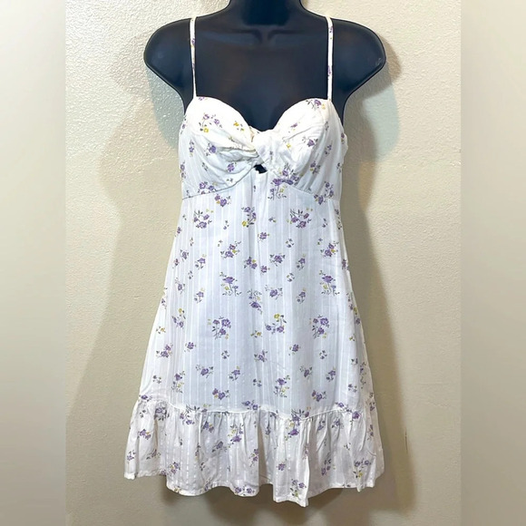 LA Hearts by PacSun Women's White and Purple Dress samll - Picture 3 of 7